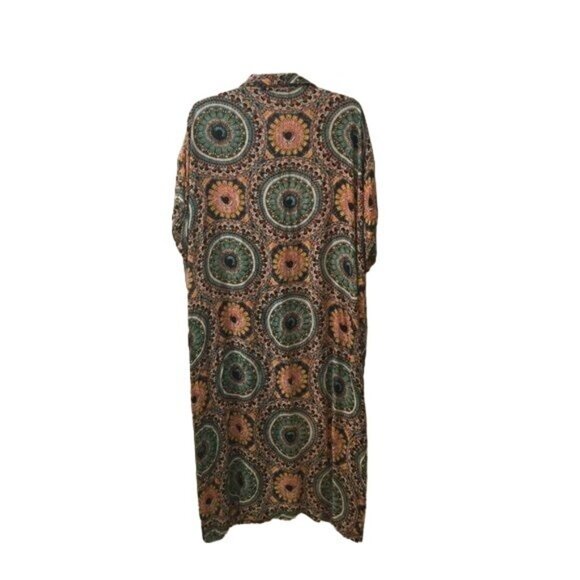 SOLD Nasty Gal Evil Eye Boho Dress Cover Up Duster Kimono Size 10 - Picture 2 of 6